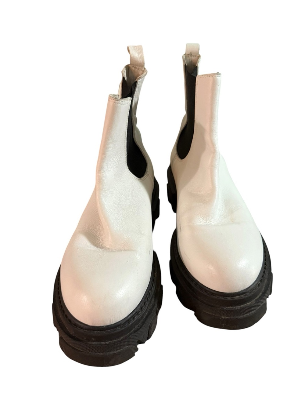 L'INTERVALLE White Chelsea Platform Combat Boots